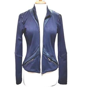 Women's Payne Apparel Black Zip Moto fitted stretch jacket with trendy details